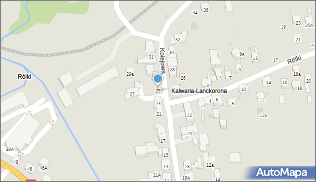 Kalwaria Zebrzydowska, Kolejowa, 25, mapa Kalwaria Zebrzydowska