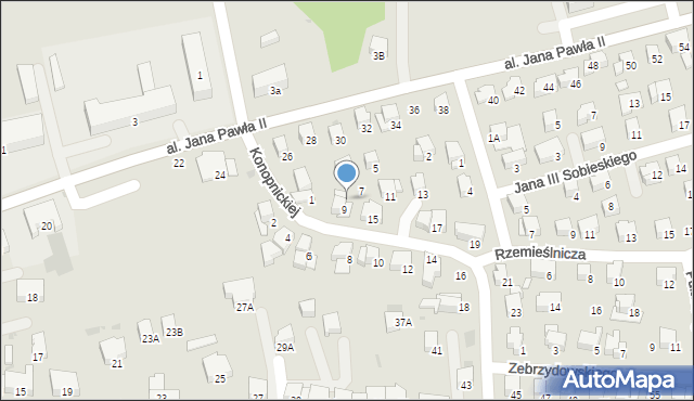 Kalwaria Zebrzydowska, Konopnickiej Marii, 9A, mapa Kalwaria Zebrzydowska