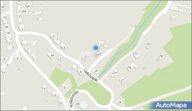 Kalwaria Zebrzydowska, Kościuszki Tadeusza, gen., 13, mapa Kalwaria Zebrzydowska