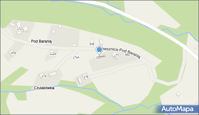 Kamesznica, Kolonia Fajkówka, 1037, mapa Kamesznica