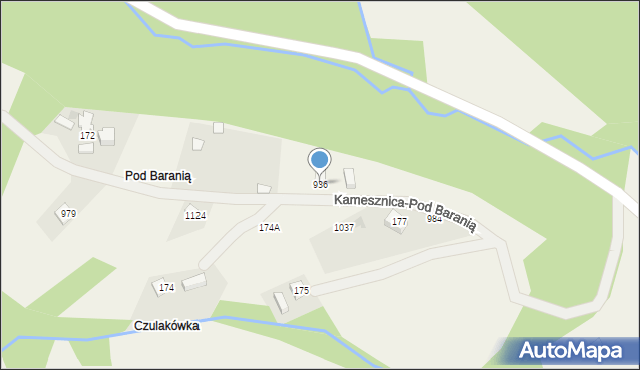 Kamesznica, Kolonia Fajkówka, 936, mapa Kamesznica