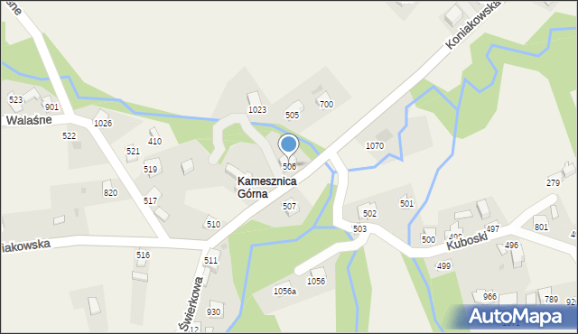 Kamesznica, Koniakowska, 506, mapa Kamesznica