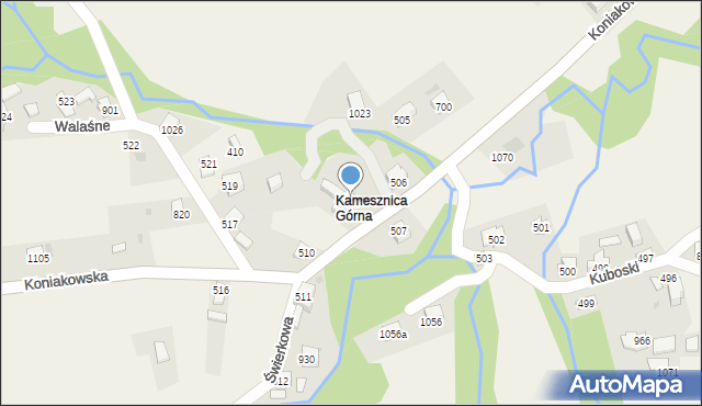 Kamesznica, Koniakowska, 508, mapa Kamesznica