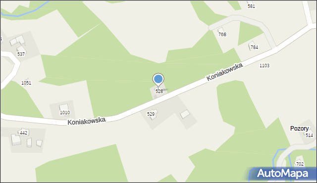 Kamesznica, Koniakowska, 528, mapa Kamesznica