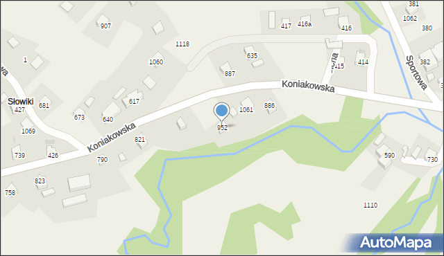 Kamesznica, Koniakowska, 952, mapa Kamesznica