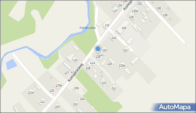 Kamienica Polska, Konopnickiej Marii, 216, mapa Kamienica Polska