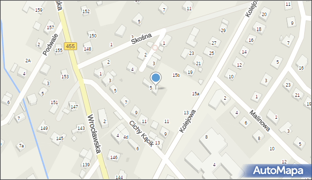 Kamieniec Wrocławski, Kolejowa, 13, mapa Kamieniec Wrocławski