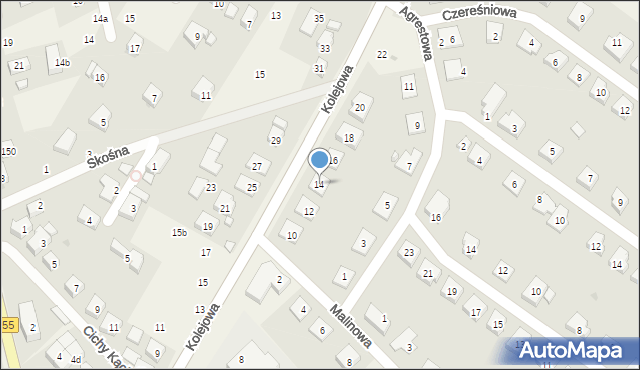 Kamieniec Wrocławski, Kolejowa, 14, mapa Kamieniec Wrocławski