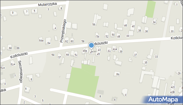 Kamieńsk, Kościuszki Tadeusza, gen., 47, mapa Kamieńsk