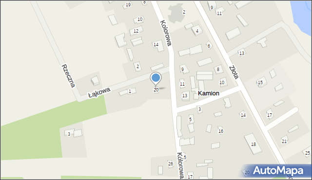 Kamion, Kolorowa, 20, mapa Kamion