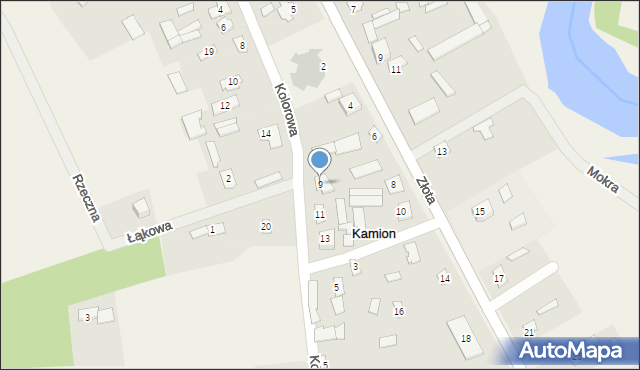 Kamion, Kolorowa, 9, mapa Kamion