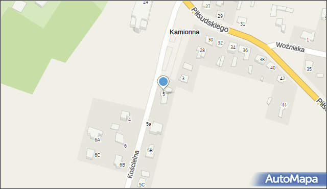 Kamionna, Kościelna, 5, mapa Kamionna