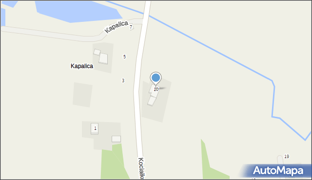 Kapalica, Kociałkowa, 10, mapa Kapalica