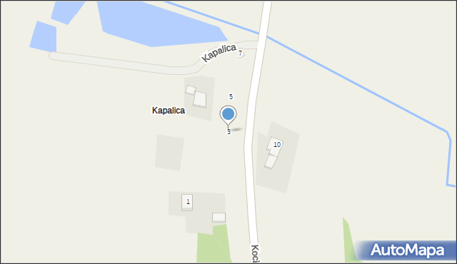 Kapalica, Kociałkowa, 3, mapa Kapalica