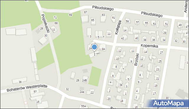 Karczew, Kołłątaja Hugo, 1, mapa Karczew