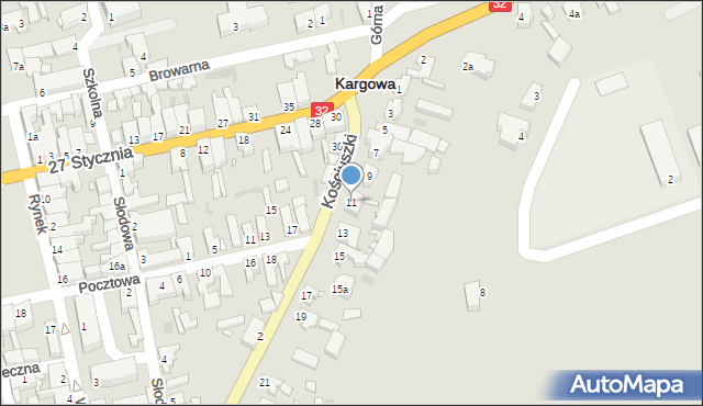 Kargowa, Kościuszki Tadeusza, gen., 11, mapa Kargowa