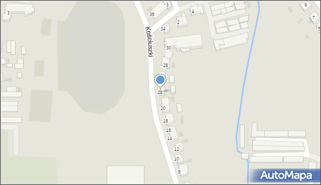 Karlino, Kościuszki Tadeusza, gen., 24, mapa Karlino