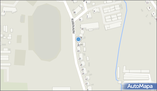 Karlino, Kościuszki Tadeusza, gen., 26, mapa Karlino