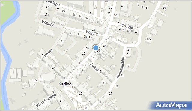 Karlino, Koszalińska, 14, mapa Karlino