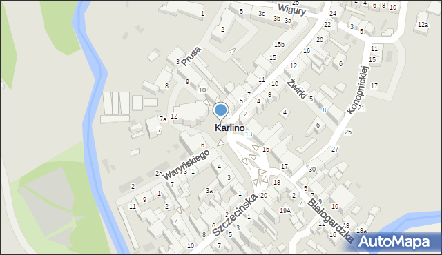 Karlino, Koszalińska, 2/7, mapa Karlino