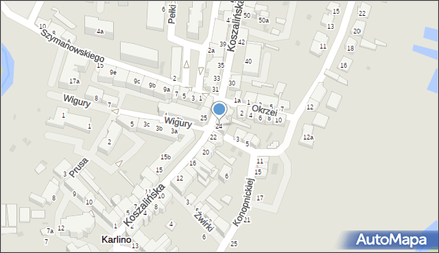 Karlino, Koszalińska, 24, mapa Karlino