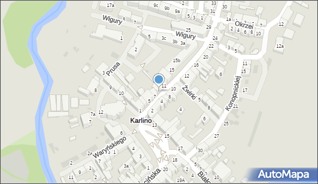 Karlino, Koszalińska, 9, mapa Karlino