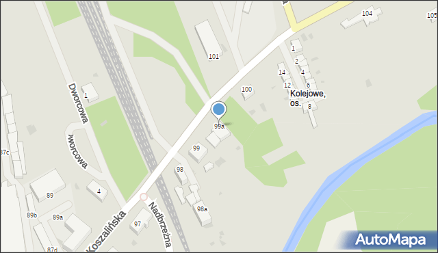 Karlino, Koszalińska, 99a, mapa Karlino