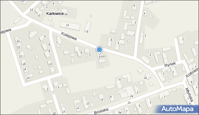 Karłowice, Kolejowa, 1, mapa Karłowice