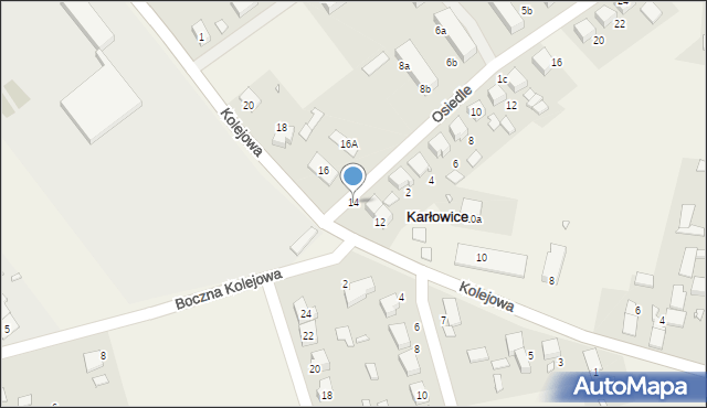 Karłowice, Kolejowa, 14, mapa Karłowice