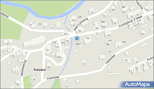 Karpacz, Konstytucji 3 Maja, 53A, mapa Karpacz