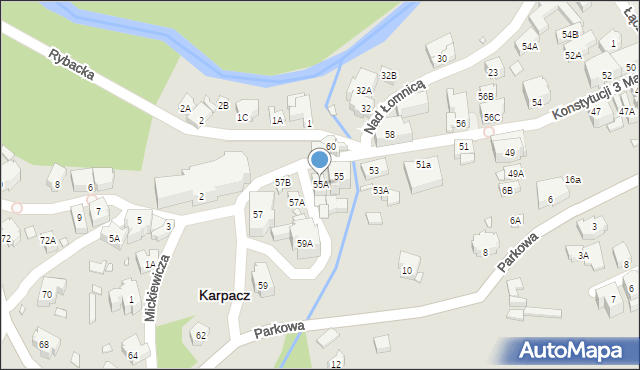 Karpacz, Konstytucji 3 Maja, 55A, mapa Karpacz