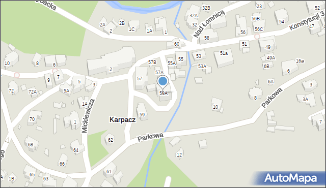 Karpacz, Konstytucji 3 Maja, 59A, mapa Karpacz