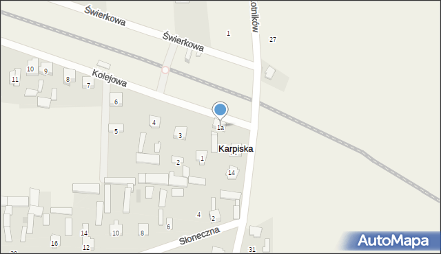 Karpiska, Kolejowa, 1a, mapa Karpiska