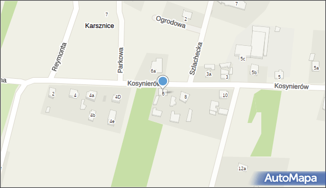 Karsznice, Kosynierów, 6, mapa Karsznice