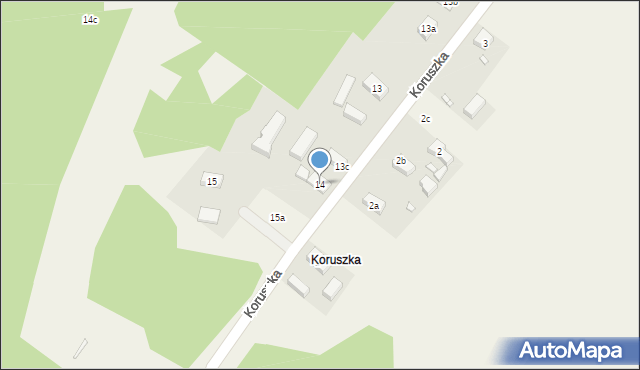 Kaszowo, Koruszka, 14, mapa Kaszowo