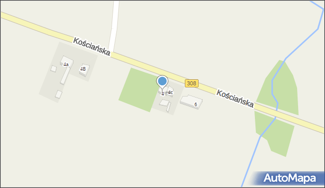 Katarzynin, Kościańska, 4, mapa Katarzynin