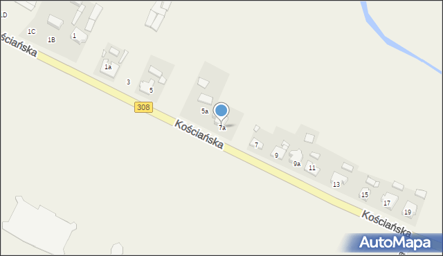 Katarzynin, Kościańska, 7a, mapa Katarzynin