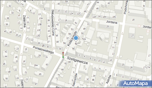 Katowice, Kościuszki Tadeusza, gen., 54, mapa Katowic