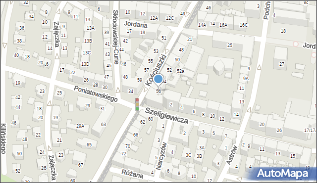 Katowice, Kościuszki Tadeusza, gen., 56, mapa Katowic