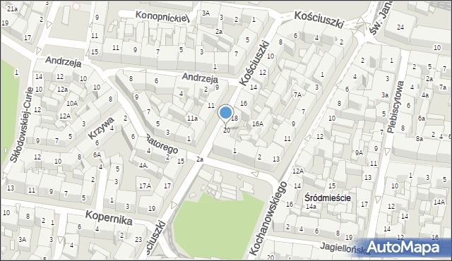 Katowice, Kościuszki Tadeusza, gen., 20, mapa Katowic