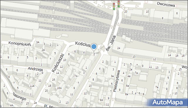 Katowice, Kościuszki Tadeusza, gen., 2, mapa Katowic