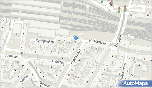 Katowice, Kościuszki Tadeusza, gen., 3, mapa Katowic