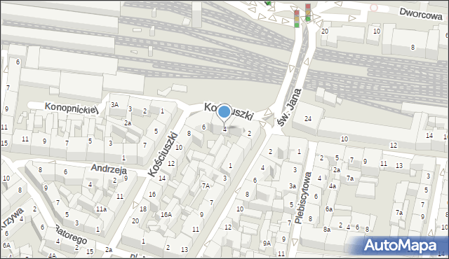 Katowice, Kościuszki Tadeusza, gen., 4, mapa Katowic