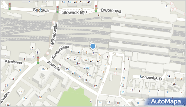 Katowice, Kordeckiego Augustyna, ks., 4, mapa Katowic