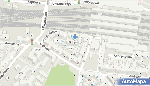 Katowice, Kordeckiego Augustyna, ks., 4A, mapa Katowic