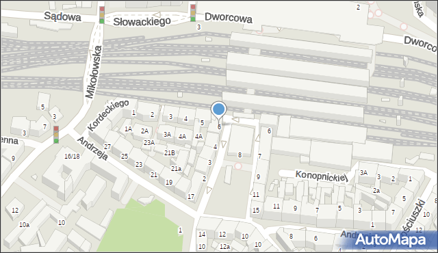 Katowice, Kordeckiego Augustyna, ks., 6, mapa Katowic