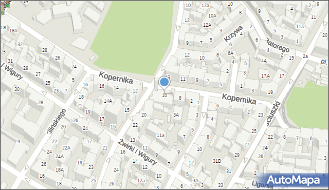 Katowice, Kopernika Mikołaja, 10, mapa Katowic