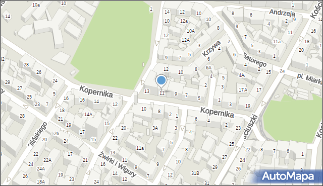 Katowice, Kopernika Mikołaja, 11, mapa Katowic