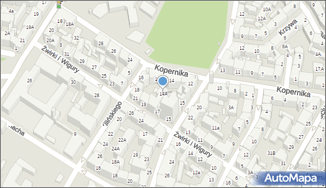 Katowice, Kopernika Mikołaja, 14A, mapa Katowic