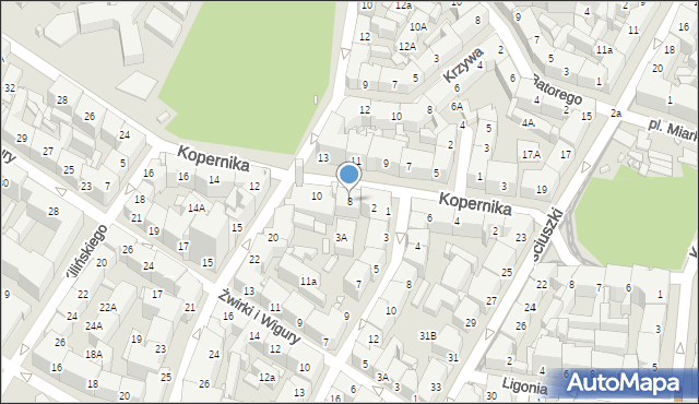 Katowice, Kopernika Mikołaja, 8, mapa Katowic
